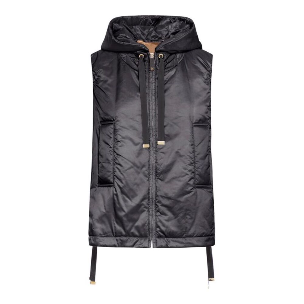 Max Mara The Cube Women Padded Vest With Hood In Waterproof Canvas